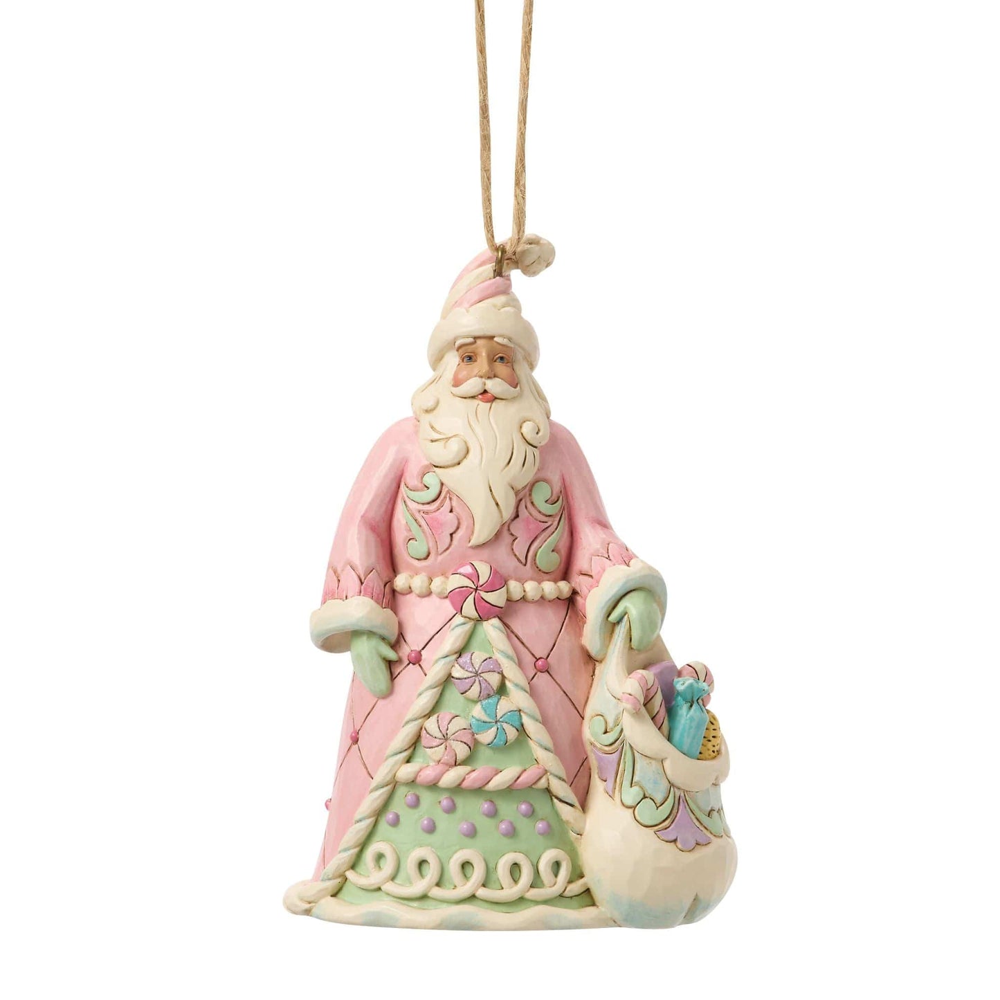 Heartwood Creek Sweets Santa with Bag Of Candy Hanging Ornament By Jim Shore
