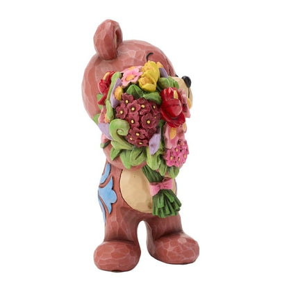 Heartwood Creek Teddy Bear With Bouquet Figurine By Jim Shore