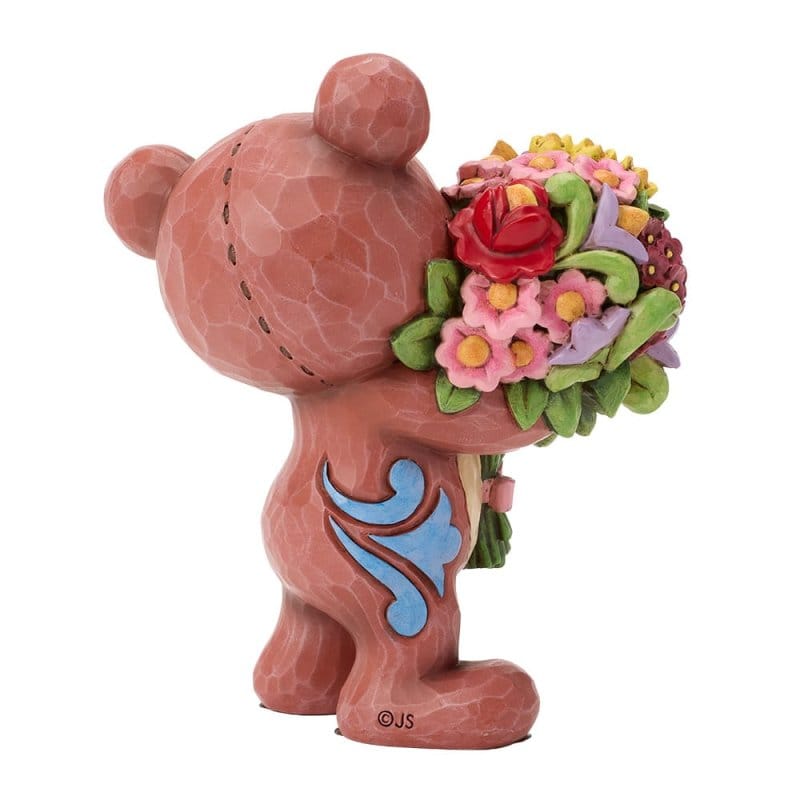 Heartwood Creek Teddy Bear With Bouquet Figurine By Jim Shore