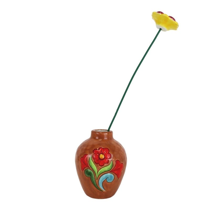Heartwood Creek Terracotta Vase with Floral Motif By Jim Shore