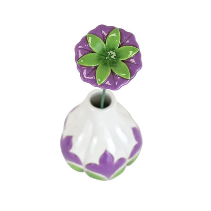 Heartwood Creek White Vase with Floral Motif By Jim Shore