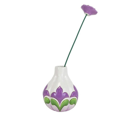 Heartwood Creek White Vase with Floral Motif By Jim Shore