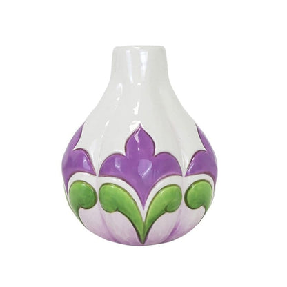 Heartwood Creek White Vase with Floral Motif By Jim Shore