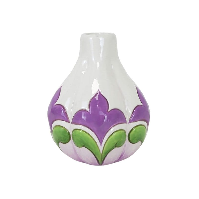 Heartwood Creek White Vase with Floral Motif By Jim Shore
