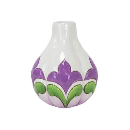 Heartwood Creek White Vase with Floral Motif By Jim Shore