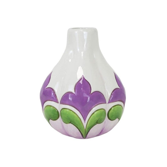 Heartwood Creek White Vase with Floral Motif By Jim Shore
