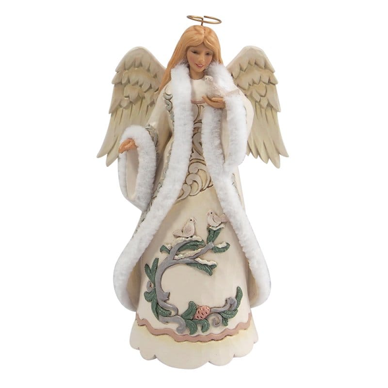 Heartwood Creek Woodland Angel With Dove Figurine By Jim Shore
