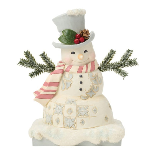 Heartwood Creek Woodland Snowman Top Hat Figurine By Jim Shore
