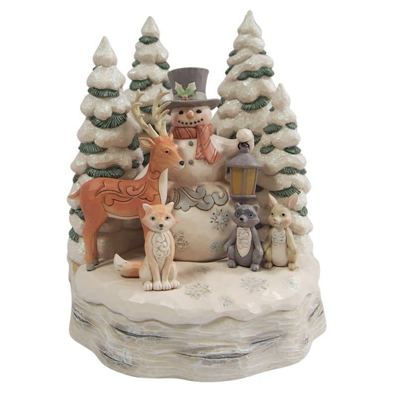 Heartwood Creek Woodland Snowman With Forest Figurine By Jim Shore