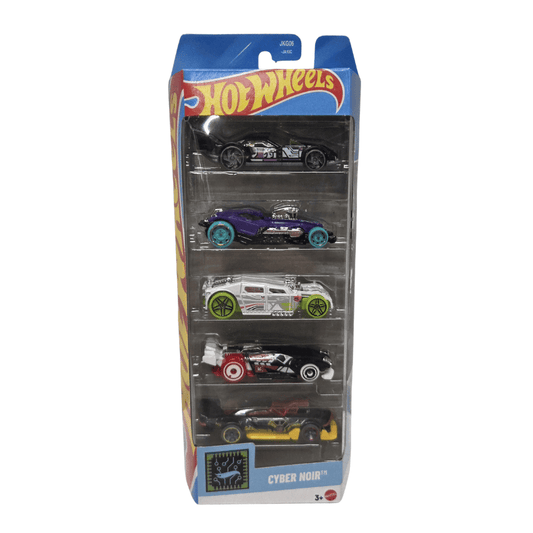 Hot Wheels 5 Car Pack Cyber Noir Blue Packaging