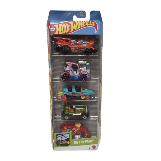 Hot Wheels 5 Car Pack HW Fun Pack Green Packaging