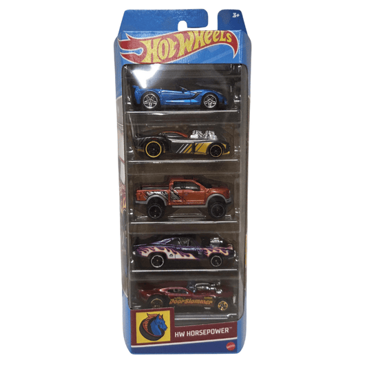 Hot Wheels 5 Car Pack HW Horsepower Brown Packaging