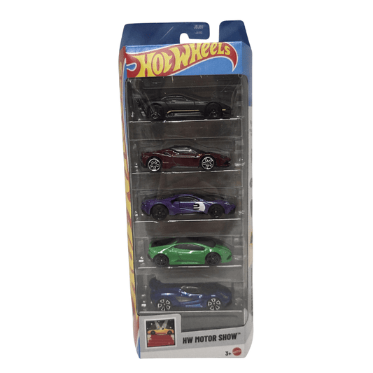 Hot Wheels 5 Car Pack HW Motor Show White And Silver Packaging
