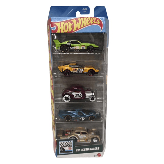 Hot Wheels 6 Car Pack HW Retro Racers Green Packaging