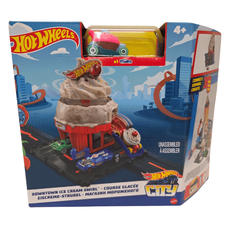 Hot Wheels City Downtown Ice Cream Swirl w/ Pink Car