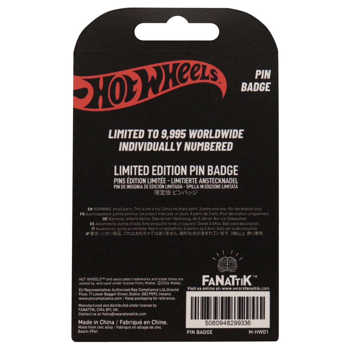Hot Wheels Limited Edition Race Team Pin Badge