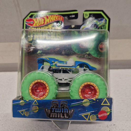 Hot Wheels Monster Trucks Glow In The Dark Twin Mill 2023 Packaging
