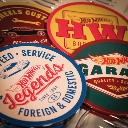 Hot Wheels Set of Four Printed Metal Coasters