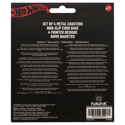 Hot Wheels Set of Four Printed Metal Coasters