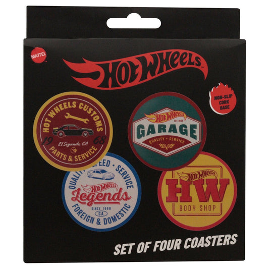 Hot Wheels Set of Four Printed Metal Coasters