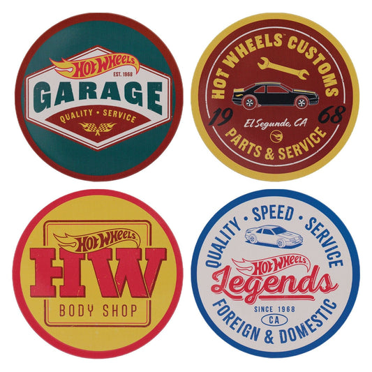 Hot Wheels Set of Four Printed Metal Coasters
