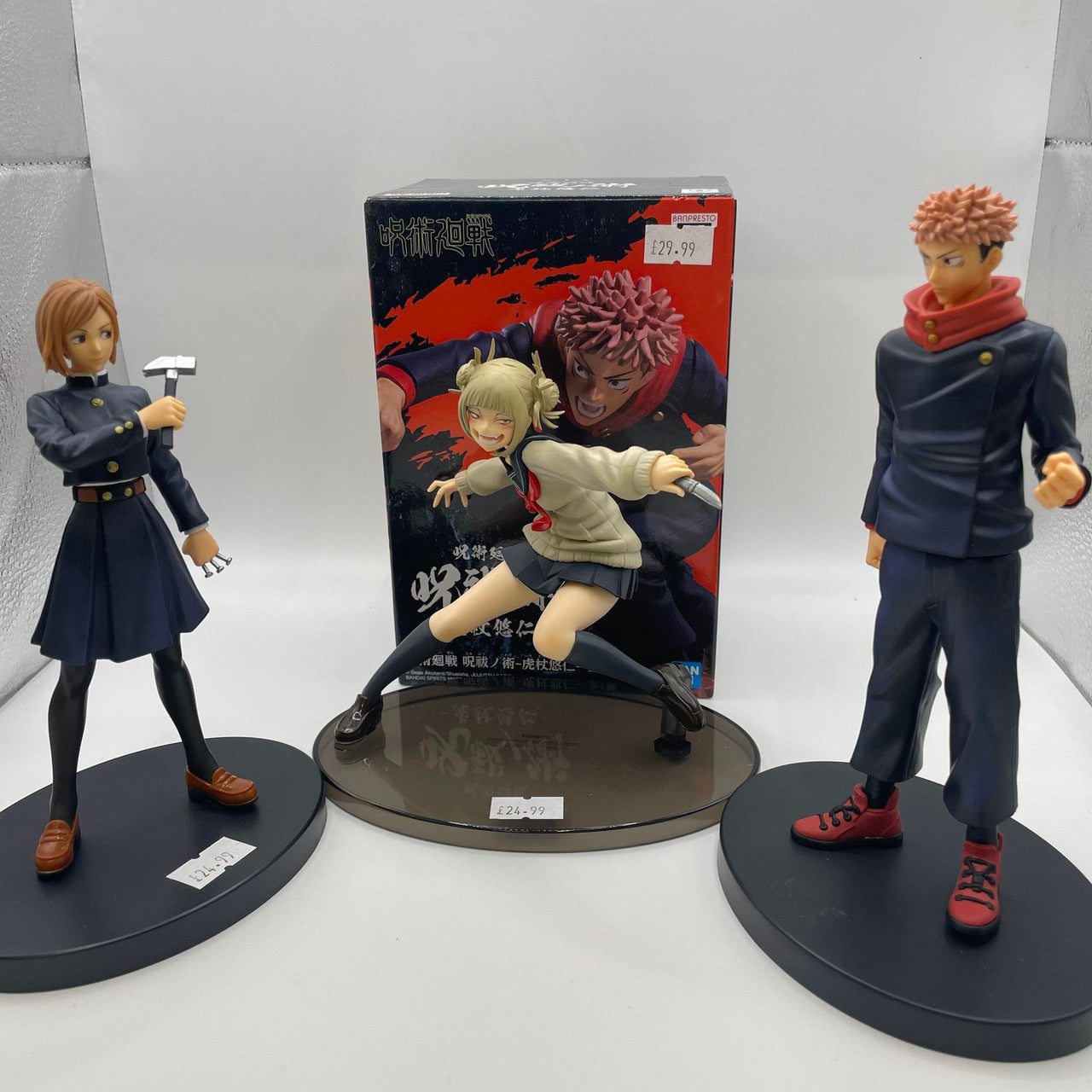 EX DISPLAY - Jujutsu Kaisen Figure Jukon No Kata Yuji Itadori + Nobara Kugisaki + Jujutsu Kaisen Figure Yuji Itadori and My Hero Academia Figure The Evil Villains Vol. 3 Himiko Toga