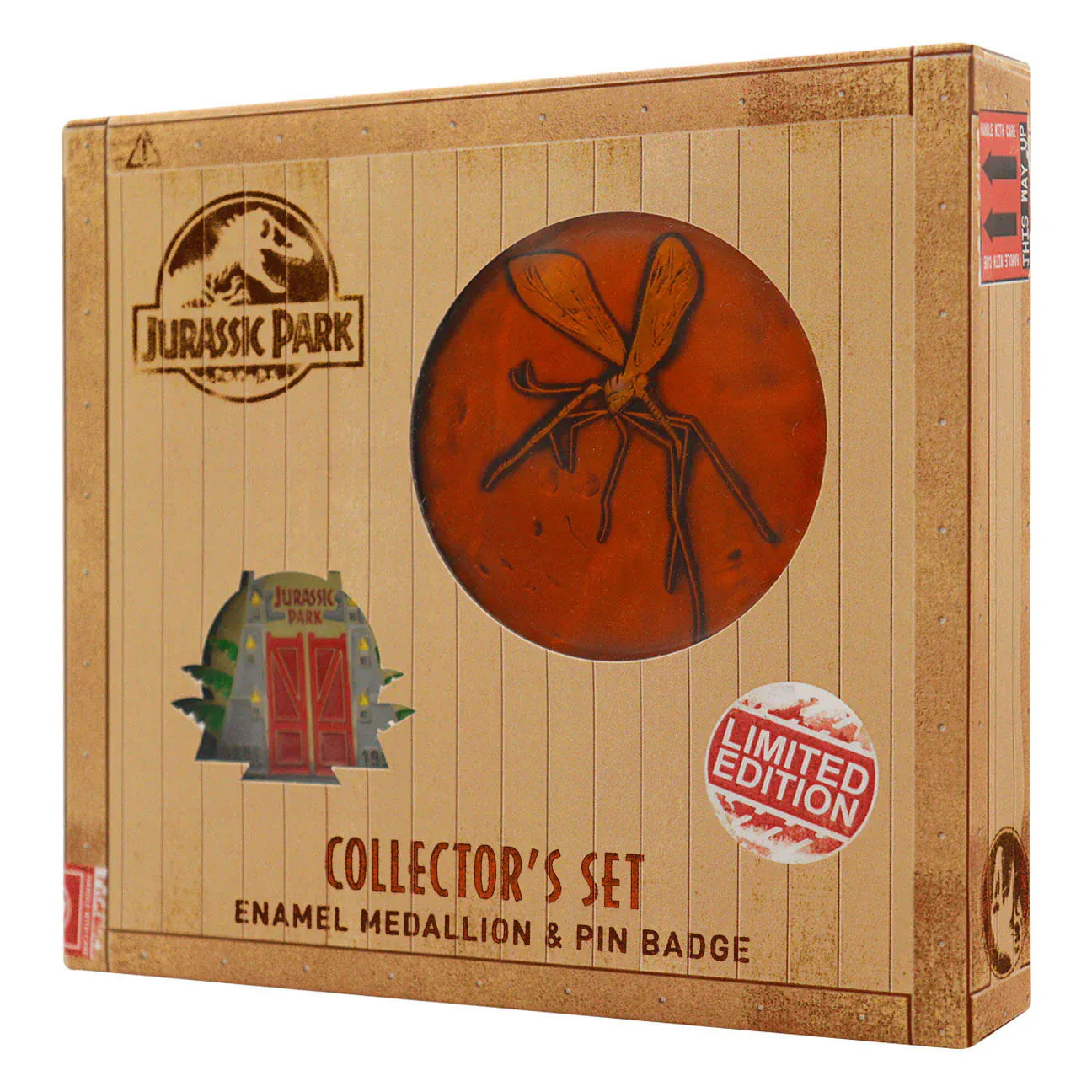 Jurassic Park Enamel Medallion & Pin Badge Collector's Set