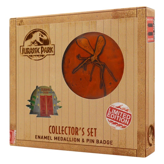 Jurassic Park Enamel Medallion & Pin Badge Collector's Set
