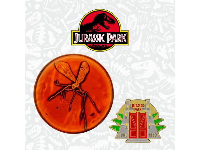 Jurassic Park Enamel Medallion & Pin Badge Collector's Set