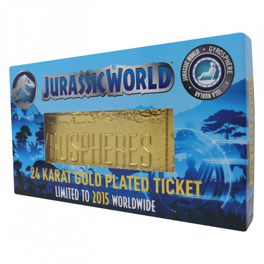 Jurassic World Gyrosphere 24k Gold Plated Ticket