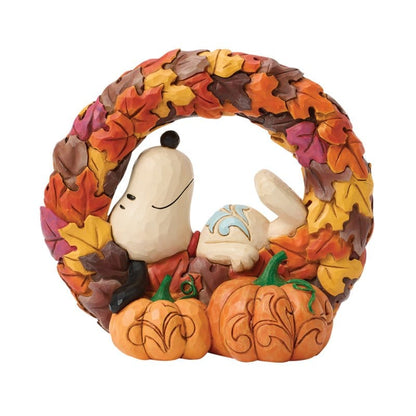 Layers of Autumn (Snoopy on Wreath) Figurine Peanuts By Jim Shore 6018512
