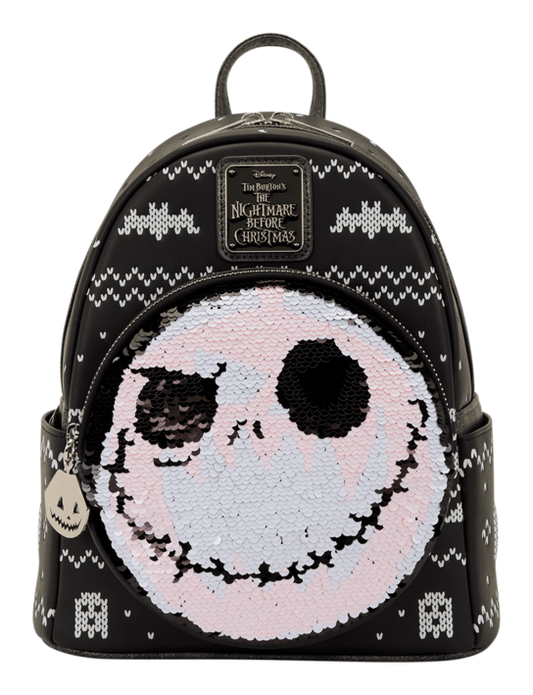 Loungefly Nightmare Before Christmas Reversible Sequins Jack Mini Backpack