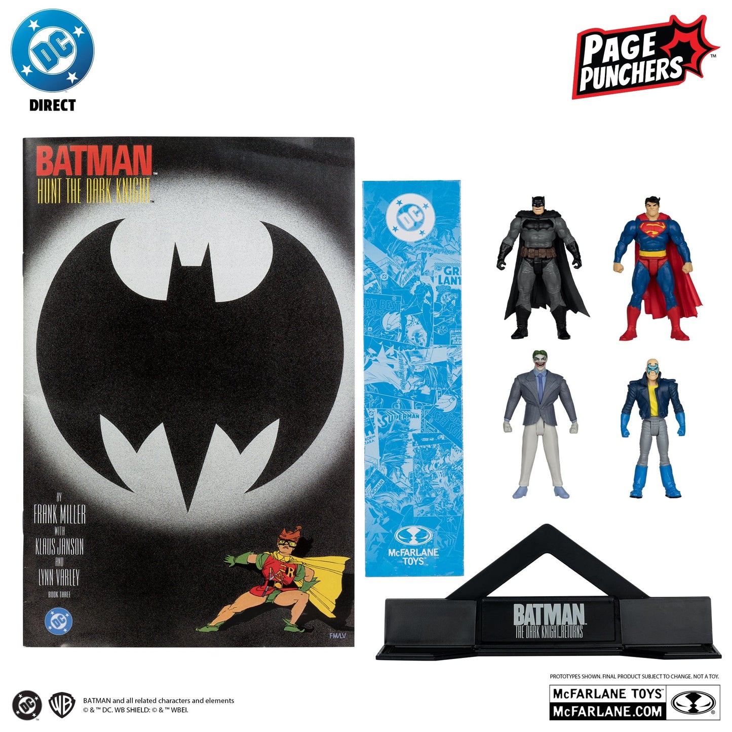 McFarlane Toys DC Direct Batman, Son of Batman, Superman & The Joker The Dark Knight Returns 4 Pack Page Punchers