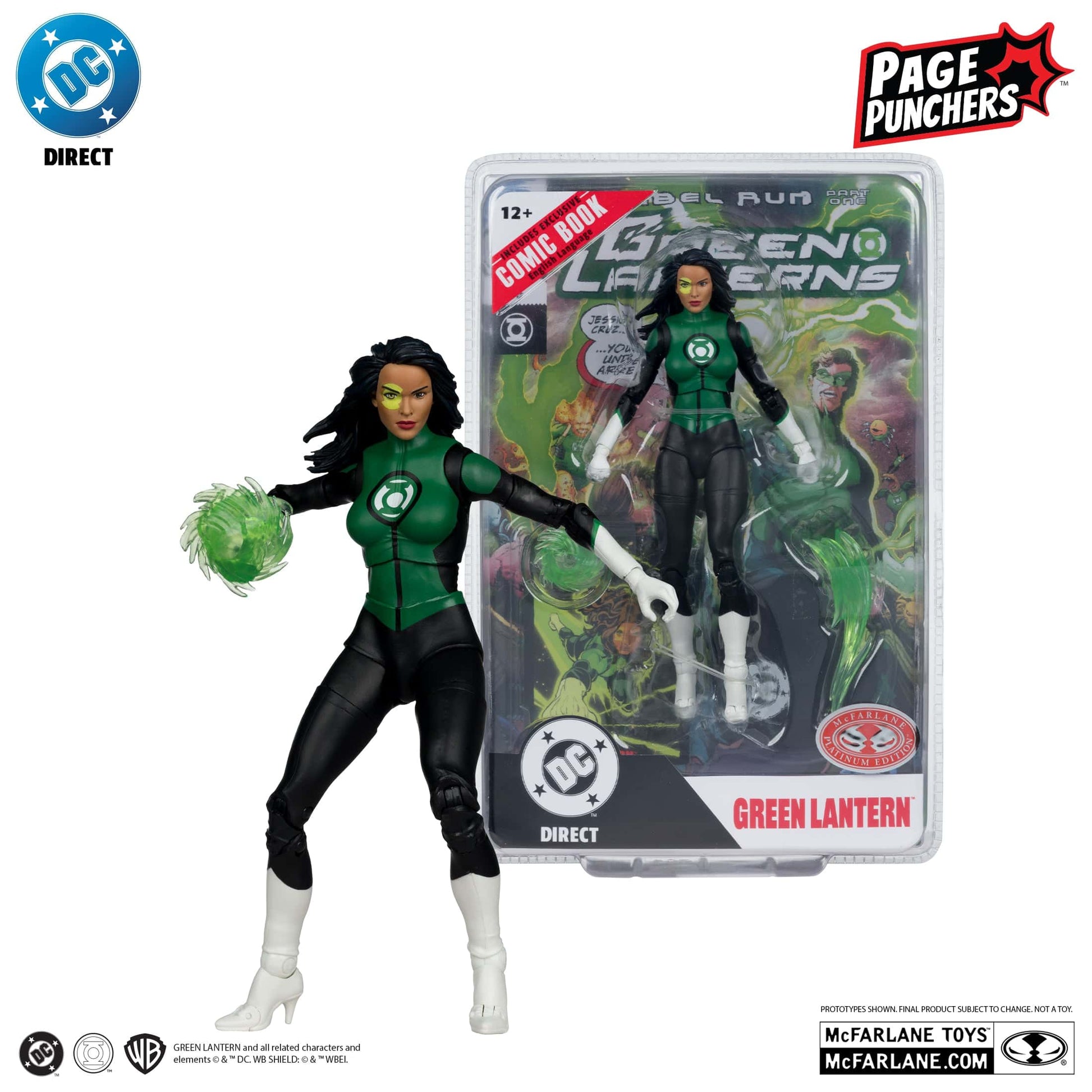 McFarlane Toys DC Direct Green Lantern Jessica Cruz Green Lanterns #48 Page Puncher Platinum Edition Action Figure