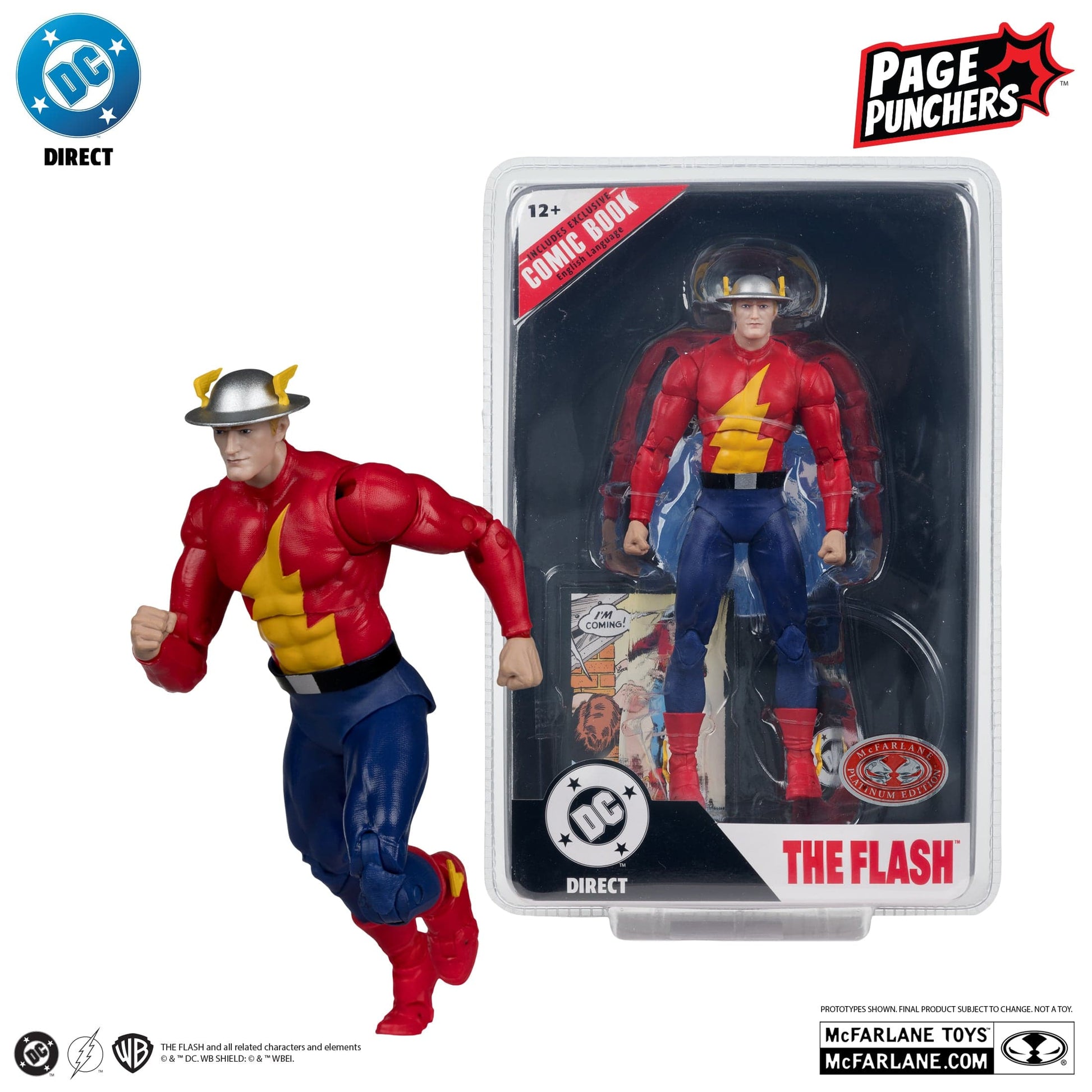 McFarlane Toys DC Direct The Flash Jay Garrick Platinum  Edition The Flash #123 Page Puncher Action Figure