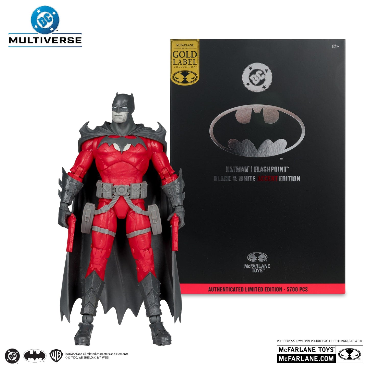 McFarlane Toys DC Multiverse Batman flashpoint Black & White Accent Edition