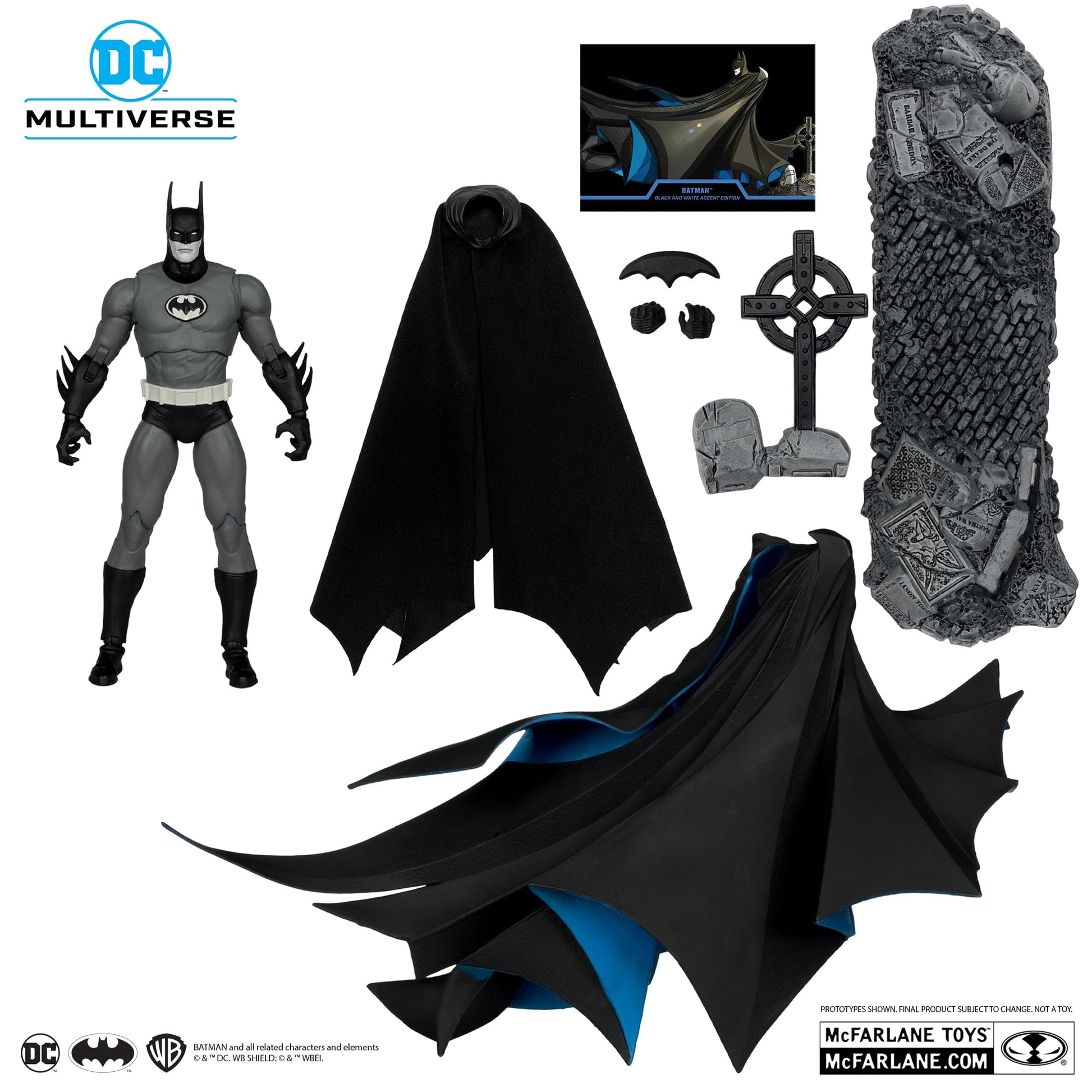 McFarlane Toys DC Multiverse Batman Year 2 Black & White Accent