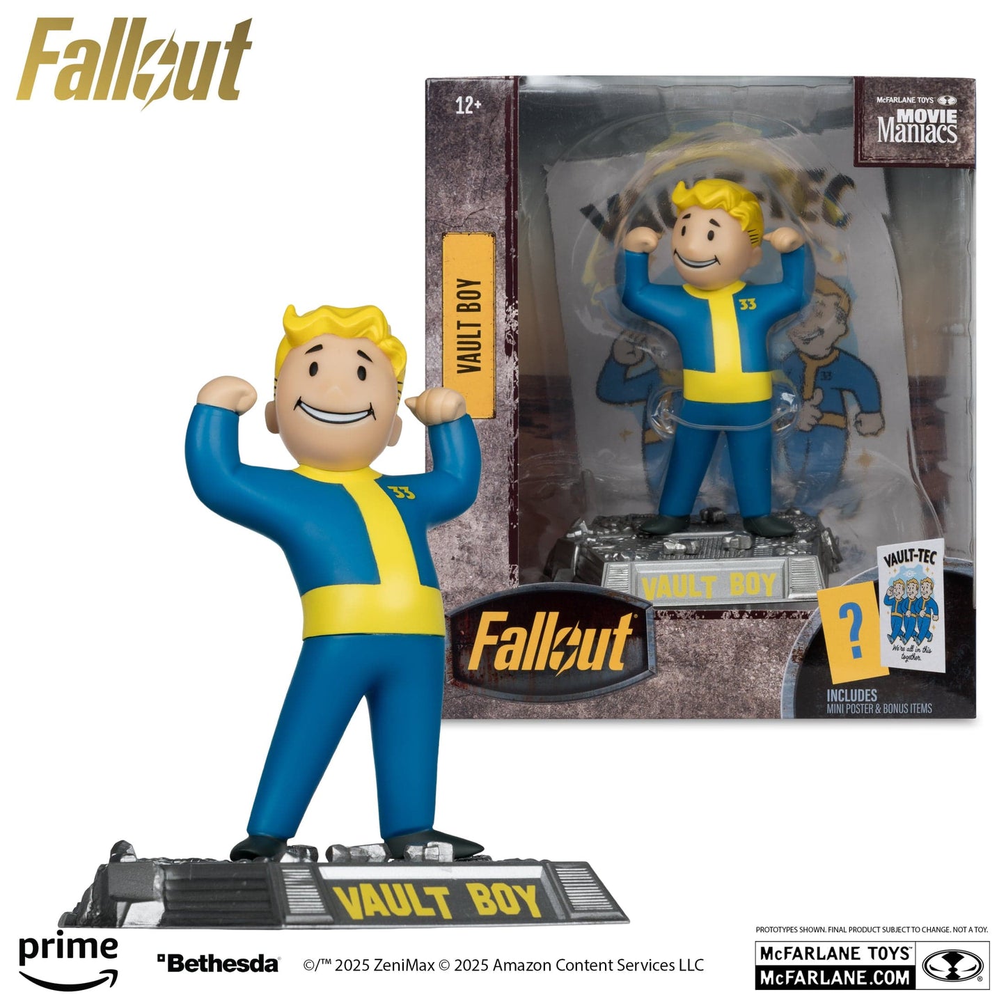 McFarlane Toys Fallout Vault Boy Mascot Version 1 Fallout TV Series Movie Maniacs