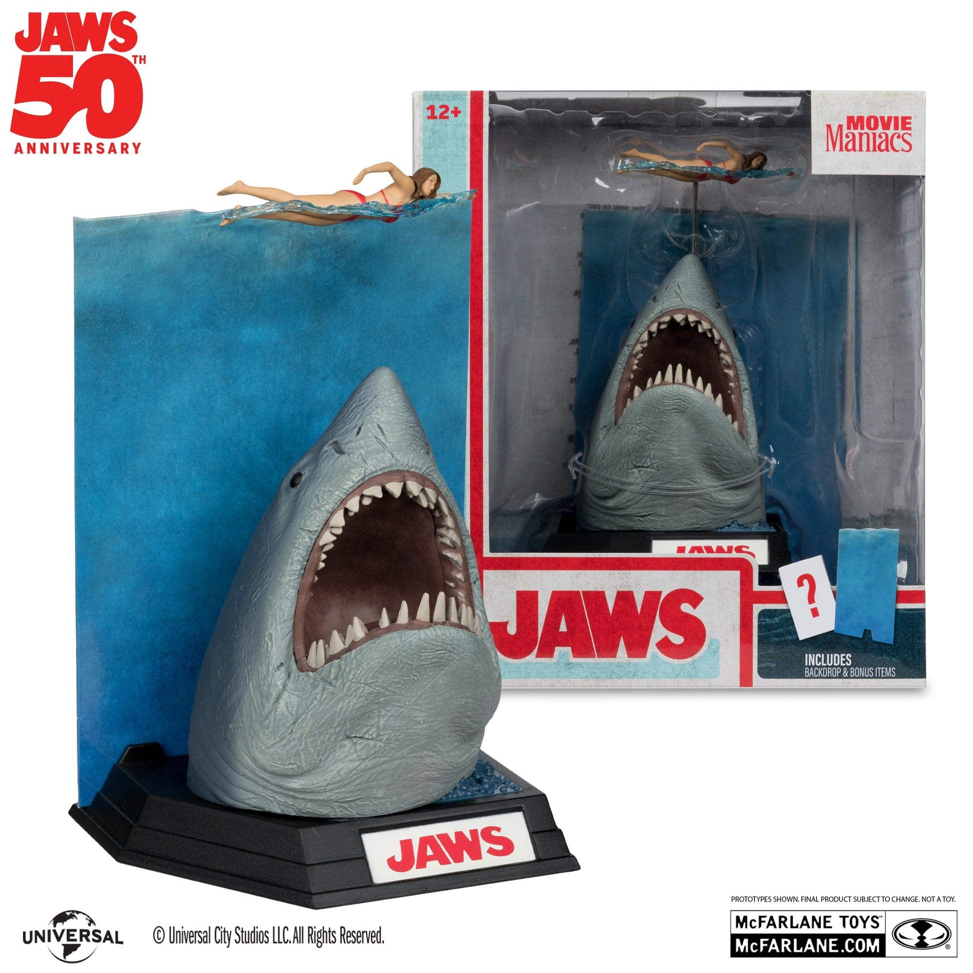 McFarlane Toys Movie Maniacs Jaw 50TH Anniversary