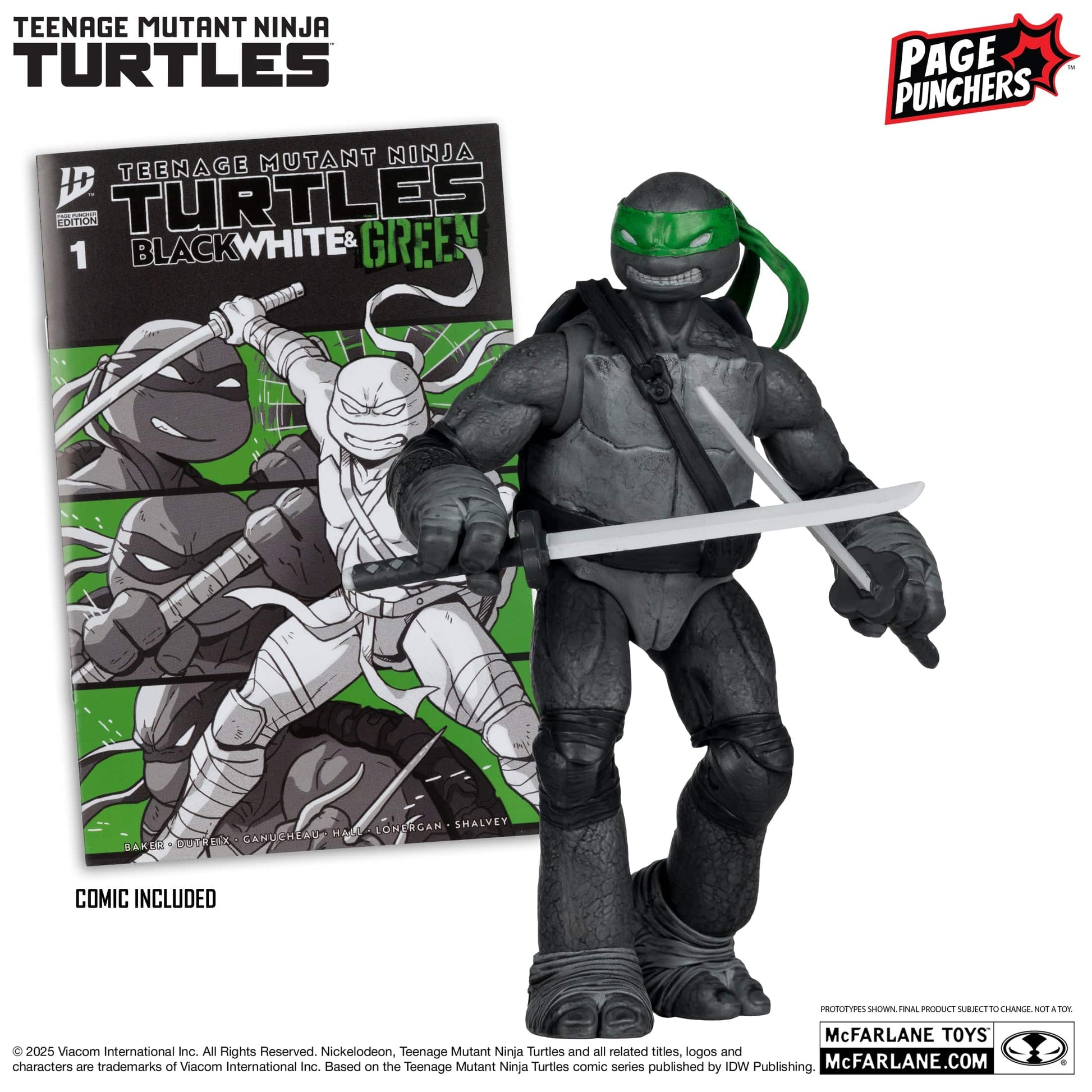McFarlane Toys Teenage Mutant Ninja Turtles Leonardo Black, White & Green