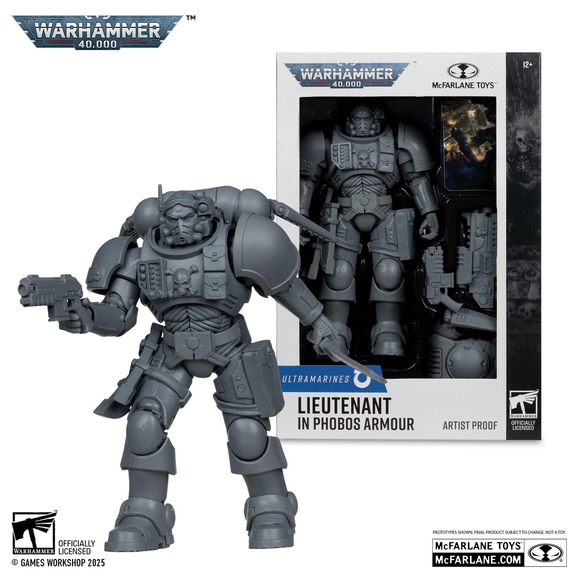 McFarlane Toys Warhammer 40,000 Lieutenant In Phobos Armour Unpainted