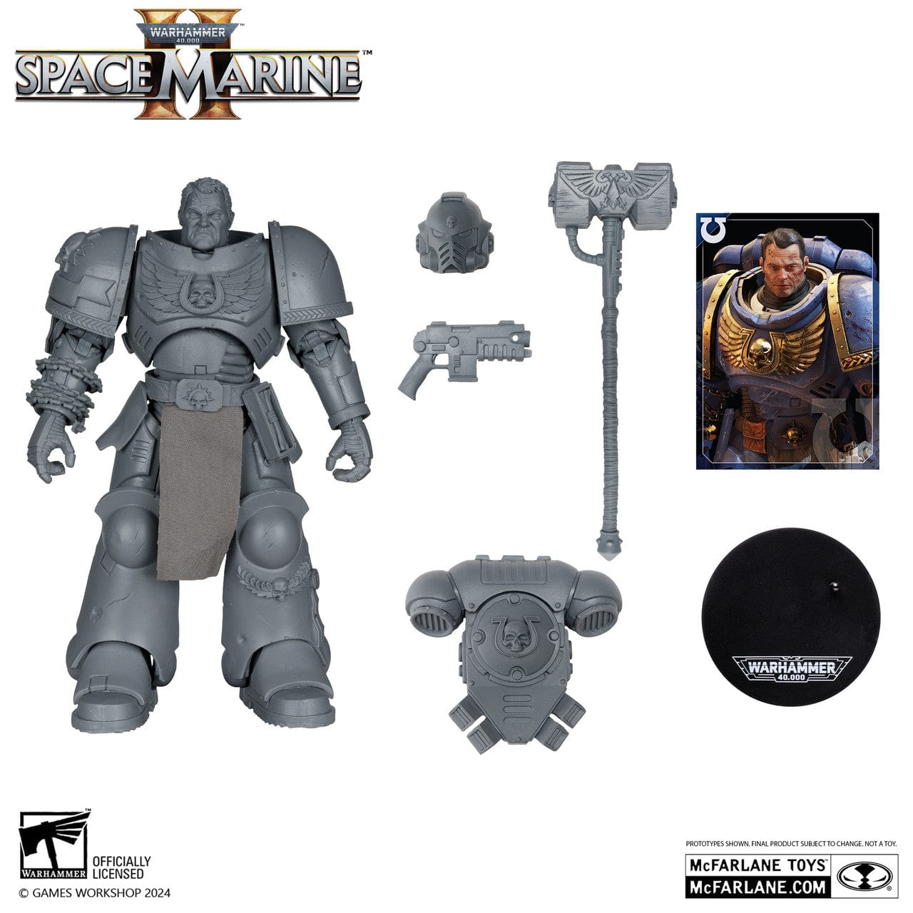 McFarlane Toys Warhammer 40,000 Lieutenant Titus Unpainted Space Marine 2
