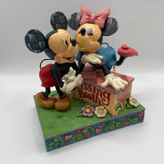 Disney Traditions Valentines Mickey and Minnie 4 Pack Bundle Figurines - Kissing Booth, Campfire, Sharing Memories and Lovebirds