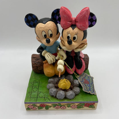 Disney Traditions Valentines Mickey and Minnie 4 Pack Bundle Figurines - Kissing Booth, Campfire, Sharing Memories and Lovebirds