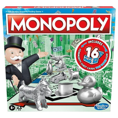 Monopoly Classic Board Game with Updated Community Chest Cards