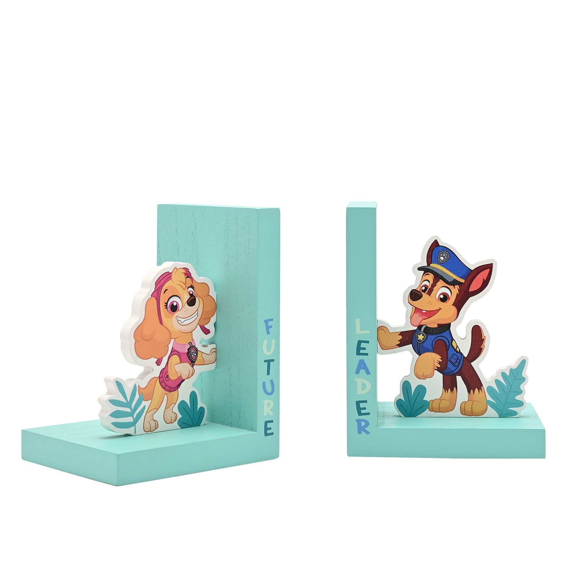 Paw Patrol Skye and Chase Wooden Bookends