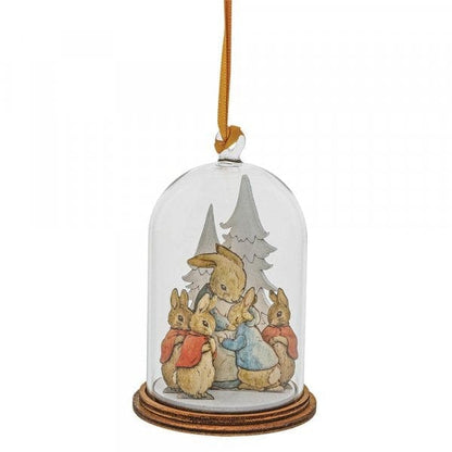Peter Rabbit and Family at Christmas Wooden Hanging Ornament A30464
