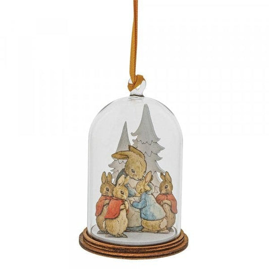 Peter Rabbit and Family at Christmas Wooden Hanging Ornament A30464