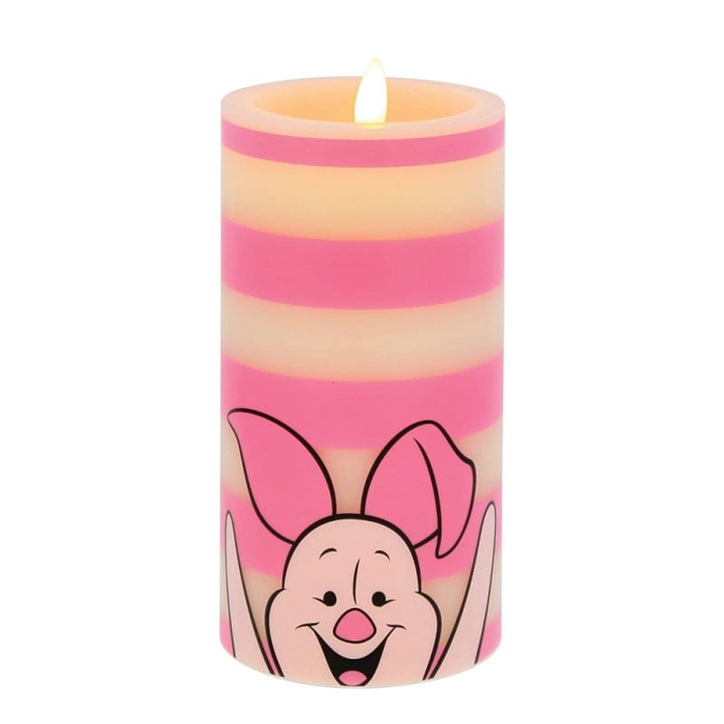 Piglet White and Pink Striped LED Candle by Disney Home Fragrance