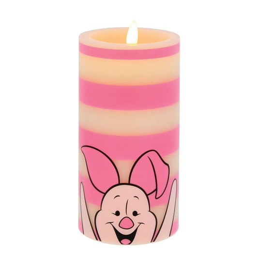 Piglet White and Pink Striped LED Candle by Disney Home Fragrance